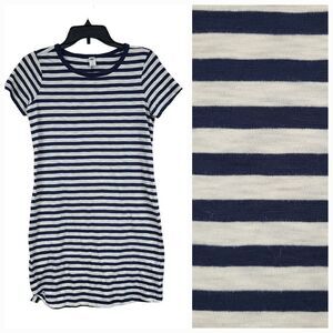 Old Navy Stripe T-Shirt Dress Short Sleeve Casual Knit Nautical Casual Blue XS
